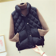 2019 New Autumn Women Solid Down Cotton Vests Lady Short Sleeveless Cotton Jacket Winter Big Size Female Coats Outerwear WZ851 2024 - buy cheap