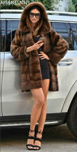 Arlenesain custom Full Pelt Luxury Real Mink Fur Coat Women With Big Fur Hood Fashion Winter Warm Coat 2024 - buy cheap