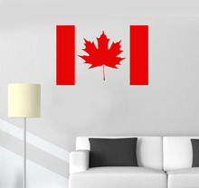 Adesivos de parede de vinil com bandeira do canadá, papel de parede com folha de bordo, arte para quarto canadá, estampa removível, mural autoadesivo sa231 2024 - compre barato