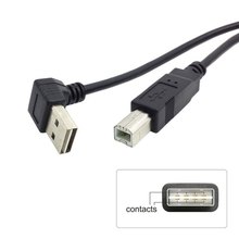 100pcs USB 2.0 A Male to B type Male Cable 100cm for Printer Scanner Reversible Design Up & Down Angled 90 Degree 2024 - buy cheap