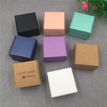 12 piezas pequeñas de embalaje de papel colorido Cajas de Regalo hecho a mano jabón cajas de 4x4x2,5 cm dulces de boda Favor cajas 2024 - compra barato