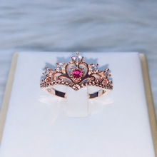 Женское кольцо на палец ZYR018, имитация кристалла, розовое золото 2024 - купить недорого
