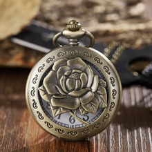Vintage Style Bronze Follower Craved Quartz Pocket Watch Retro Men Women FOB Clock With Pendent Necklace Ladies Hours Best Gift 2024 - buy cheap