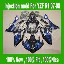 Injection Blue flame black for Yamaha YZF R1 07 08 2007 2008 YZF-R1 07-08 #3776 YZF1000 R1 07 08 fairings kits fairing 2024 - buy cheap