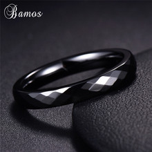 Male Female White Black Ceramic Geometric Ring Titanium Steel Couple Engagement Ring Vintage Wedding Rings For Men And Women 2024 - buy cheap