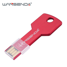 WANSENDA USB Flash Drive 64GB Metal Key Pen Drive 32GB 16GB 8GB Waterproof Pendrive USB 2.0 Memory Stick U Disk Custom Logo 2024 - buy cheap