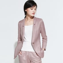 Blazers-traje de tela de lino para Mujer, traje de manga larga con un solo botón, estilo de oficina, primavera y otoño, 54% 2024 - compra barato