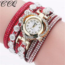 Ccq mulheres do vintage strass cristal pulseira dial analógico quartzo relógio de pulso vestido relógio de quartzo 2019 femme presente reloj mujer q 2024 - compre barato