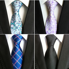 Gusleson gravata masculina jacquard 100%, feita à mão, de seda, com 8cm, listrado, para negócios, festa de casamento 2024 - compre barato