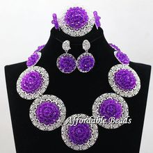 Silver Plated Womens Nigerian African Dubi Bridal Beads Wedding Jewelry Set Beaded  Party Costume Jewelry Sets hx120 2024 - buy cheap