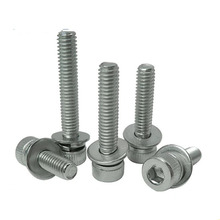 20pcs M4 Hexagon socket combination screw Cup Stigma bolt Flat spring pad combination Mechanical screws 304 stainless steel 2024 - buy cheap