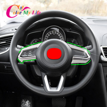 ABS Car Steering Wheel Trim Circle Sequins Cover Sticker for Mazda 3 6 CX3 CX-3 CX-5 CX5 CX8 CX 9 Axela ATENZA 2017 2018 2019 2024 - buy cheap