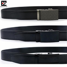 Retro 3.5cm Width Men Genuine Leather Straps Waistband,Real Two-layer Cowhide Automatic Buckle Belts,with Belt Buckle,Gift Box 2024 - buy cheap