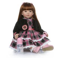 60cm Silicone Reborn Baby Doll Toys realistic Vinyl Princess girl reborn Toddler Babies Dolls bebes reborn Bonecas Birthday Gift 2024 - buy cheap