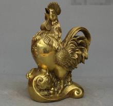 14" China Copper Feng shui Zodiac Chicken Rooster Crowing Statue 2024 - buy cheap