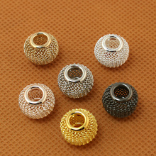 New Arrival 10x12mm Round Ball 30pcs Mesh Net Spacer Metal Beads For DIY European Style Jewelry DIY Handmade Pendant CN-BJA060 2024 - buy cheap