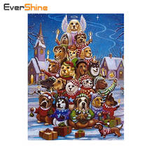 EverShine 5D DIY Diamond Painting "Christmas Dog" Embroidery Full Square Diamond Painting Cross Stitch Mosaic Rhinestone Picture 2024 - buy cheap