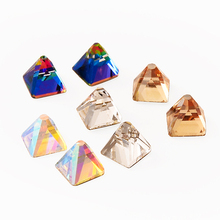 new arrival 20 pieces pagoda shape nail art rhinestone good quality 3D nail glass gemstone Pyramid nail art crystal charms 2024 - buy cheap