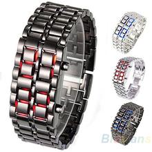 Hot Sales 2021 New Fashion Men Women Lava Iron Samurai Metal LED Faceless Bracelet Watch Wristwatch 0W47 2024 - buy cheap