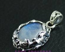 Thailand import new quality goods  925 sterling silver moonstone double fox pendant 2024 - buy cheap
