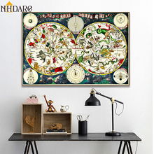 Ancient Map World Map Posters and Prints Canvas Painting Art Wall Pictures for Living Room Retro and Nostalgic Home Decor Cuadro 2024 - buy cheap