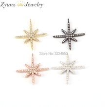 5PCS ZYZ174-8963  Sparkly micro pave CZ Lucky star pendant charms, for jewelry making 2024 - buy cheap