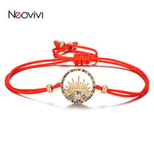 Neovivi Black Red Rope Braiding Bracelet Colorful Zircon Sun Cute Eye Charms Macrame Bracelets & Bangles for Women Woven Jewelry 2024 - buy cheap