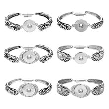 Fashion Hot sale Vintage Trendy flowers Pattern bangle Magnet buckle snap bracelets fit 18mm snap buttons wholesale 2024 - buy cheap