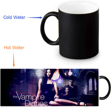 Caneca mágica personalizada o vampiro diário café chá leite calor frio mudança de cor sensível ao calor 12 oz caneca de cerâmica 2024 - compre barato