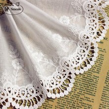 Tela de encaje bordado de algodón para mujer, tejido de 13,5 cm de ancho, 100% de encaje blanco, recorte de encaje para ropa de mujer, Envío Gratis RS701 2024 - compra barato