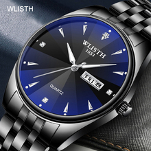 Relógio de pulso luxuoso de quartzo para homens, relógio masculino de aço inoxidável à prova d'água com data da semana, na moda, para negócios 2024 - compre barato