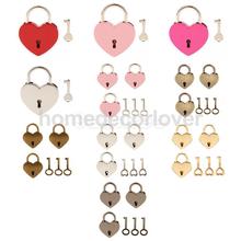 Retro Vintage Personalized Heart Shape Padlock with Key Travel Luggage Suitcase Locker Lock Set 2024 - buy cheap