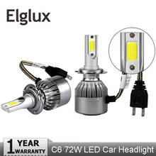 Elglux ultra bright Car Headlights 72W 6000K Automobiles Headlamp H1 H3 H7 9005 9006 H11 H4 H13 9004 9007 Fog Lamps 2024 - buy cheap