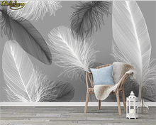 beibehang Custom wallpaper 3d mural modern nordic feather background wall papers home decor papel de parede 3d wallpaper 2024 - buy cheap