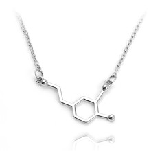 2022 New Drop Shipping Serotonin Molecule Pendants Necklaces Dopamine Molecule Necklace World Map Necklace Mountain Erkek Kolye 2024 - buy cheap