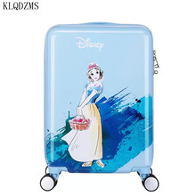 KLQDZMS 20 дюймов детская мультяшная АБС-пластик + ПК, роликовый чемоданчик-тележка, симпатичная белая дорожная сумка для девочек 2024 - купить недорого