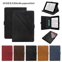 Funda de cuero con tapa para Kindle Paperwhite 4, 6 ", 2018, décima generación + película + bolígrafo 2024 - compra barato