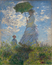 Impressionista famosa pintura a óleo reprodução mulher com um guarda-sol-madame monet e seu filho por claude monet pintado à mão 2024 - compre barato