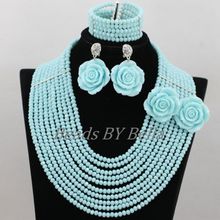 10 Layers Crystal African Wedding Beads Bridal Jewelry Sets Nigerian Women Party Necklace Jewelry Set NEW Free Shipping ABF979 2024 - buy cheap