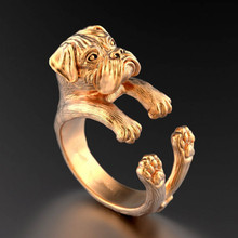 Wholesale new handmade boxer dog jewelry ring cheap hot selling ring antique silver/ silver/ gold ring 2024 - buy cheap