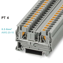 20pcs Phoenix Type Fast Wiring Arrangement Connector Din Rail Combined Push In Spring Screwless Terminal Block PT-4 2024 - buy cheap