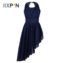 IIXPIN ballet dress Girls Sleeveless Ruched Cutout Back with Clasp Irregular Hem ballerina dress Kids Gymnastics Leotard Dress 2024 - buy cheap