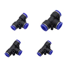 Tee Connector Pneumatic 3-Way Quick Fittings 6mm 8mm 10mm 12mm OD Hose Tube Push In Air Gas Fitting Adapters 2 Pcs 2024 - buy cheap