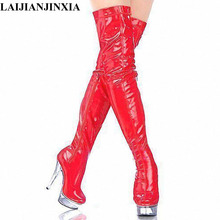 LAIJIANJINXIA-Botas de tacón alto por encima de la rodilla para mujer, Botas Largas, Sexy, Pole Dancing, tacones altos de 15cm 2024 - compra barato