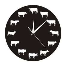 Farmhouse Farm Animals The Bison Bedroom Wall Decor Highland Cow Wall Clock Bull Buffalo Decorative Hanging Wall Clock Watch 2024 - buy cheap