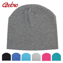 Geebro Brand Children's Beanies Hat Autumn Warm Solid Color Flat Beanies For Baby Boys and Girls Cotton Hats for Newborn gorros 2024 - buy cheap