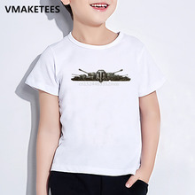 Camiseta infantil de verão, manga curta, camiseta para meninos e meninas, estampa do mundo do exército da regata wot, camiseta engraçada, roupas casuais para bebês, hkp133 2024 - compre barato