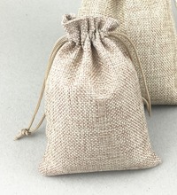50pcs Natural Jute Sack Vintage Style handmade Jute Sacks Drawstring gift bags for wedding/christmas Packaging Linen pouch Bags 2024 - buy cheap
