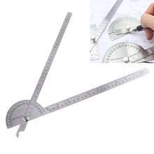 180 Degree 250 x 300mm Stainless Steel Adjustable Double-arm Angle Ruler with Round Head Rotary Protractor Tool for Measurement 2024 - buy cheap
