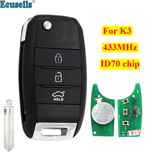 Folding Flip Remote Key fob 3 Button 433MHz With ID70 Chip For Kia K3 uncut key 2024 - buy cheap